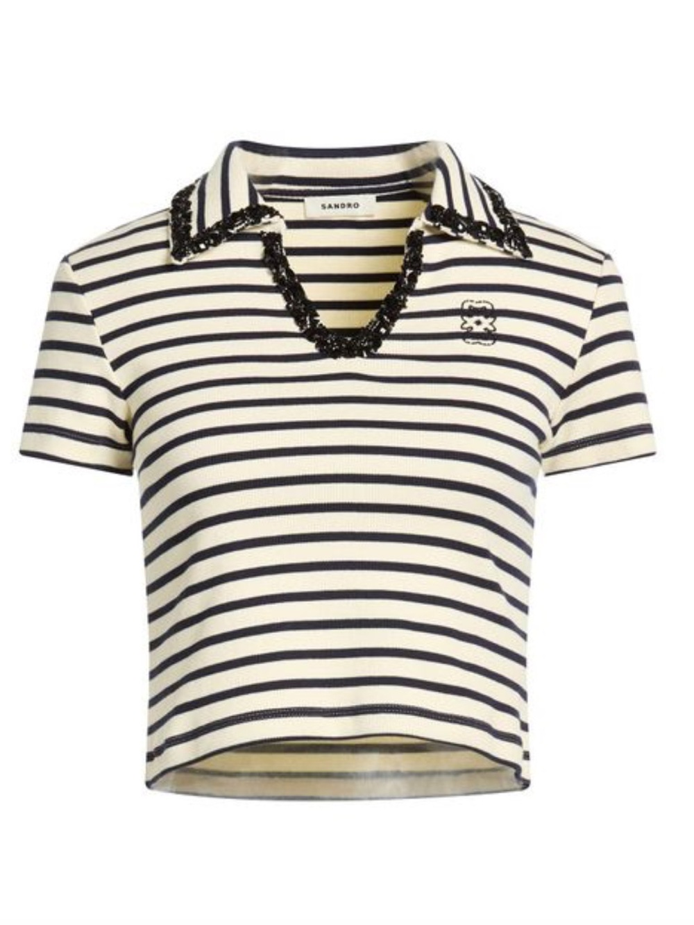 Sandro Pearl Collar top